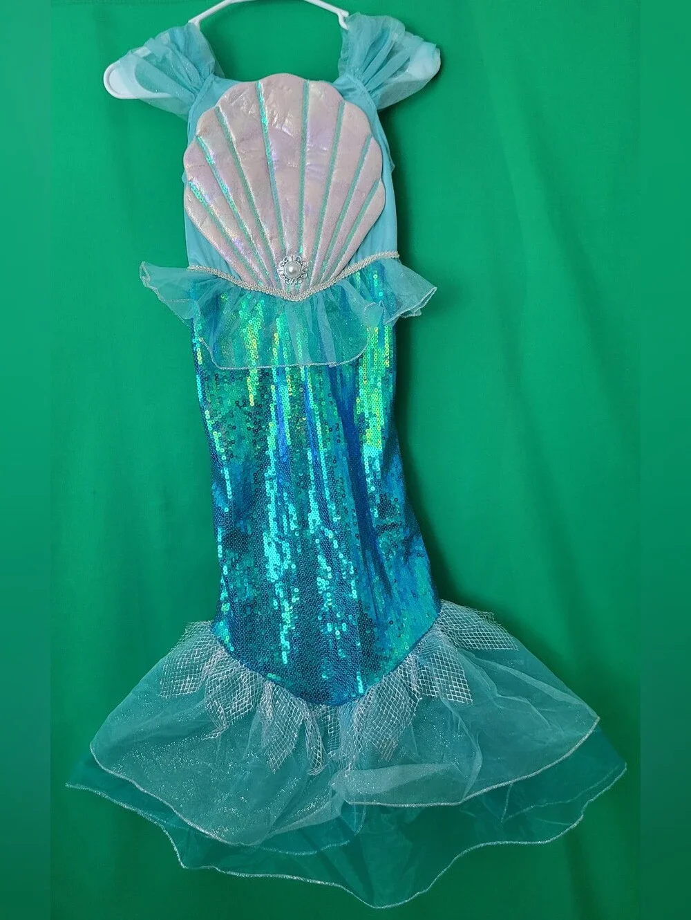 Girls Blue Mermaid Sequin Costume Dress Gillian's Closet Halloween 7/8 Dance